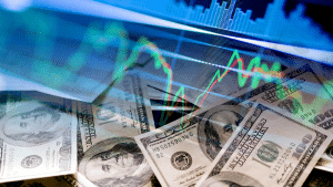 cash and a line graph