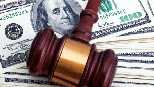gavel on money
