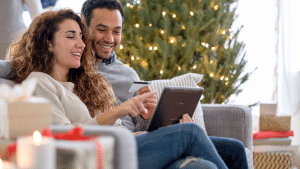couple looking at iPad